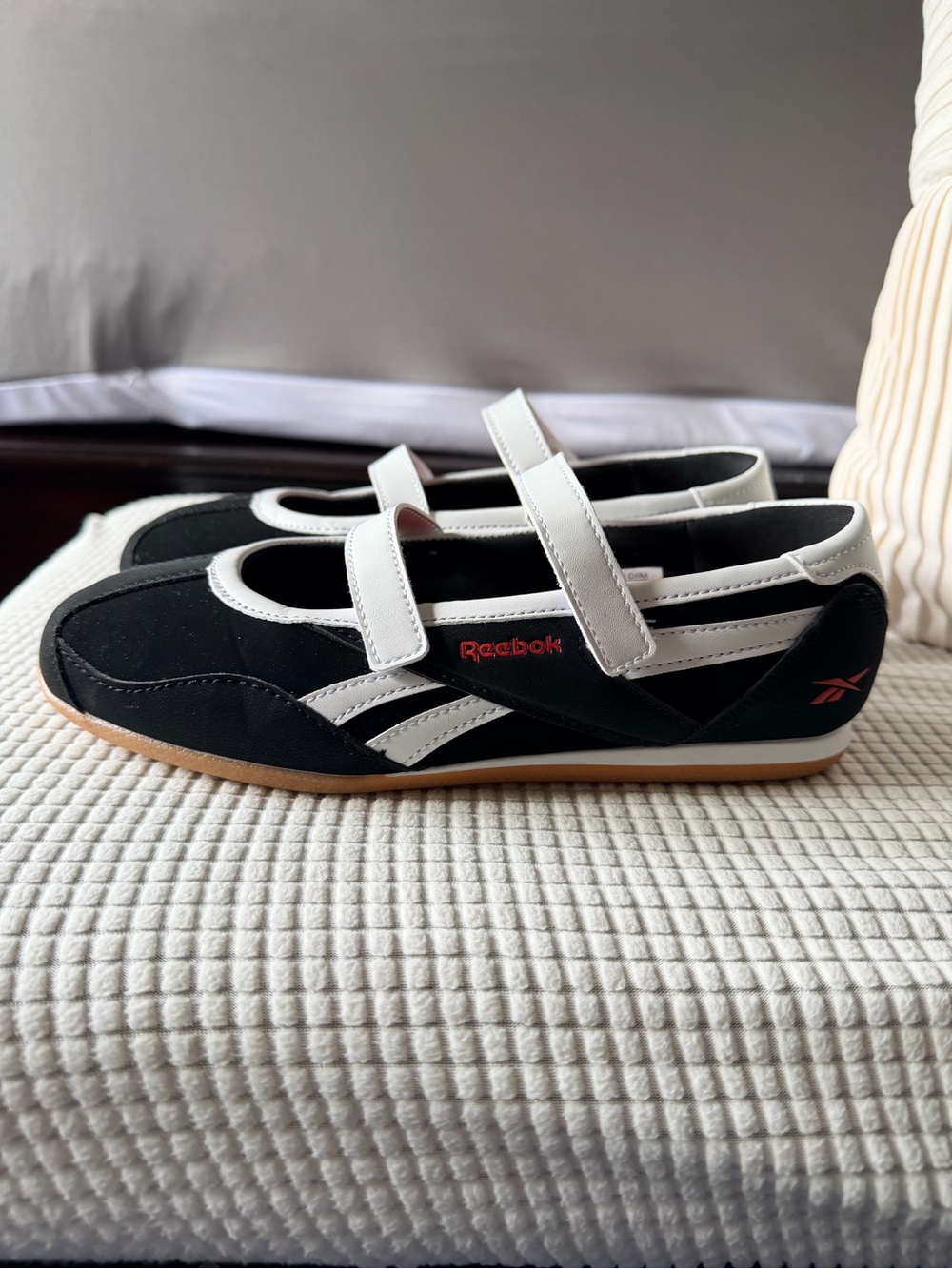 Reebok Black and White Mary Jane Sneakers